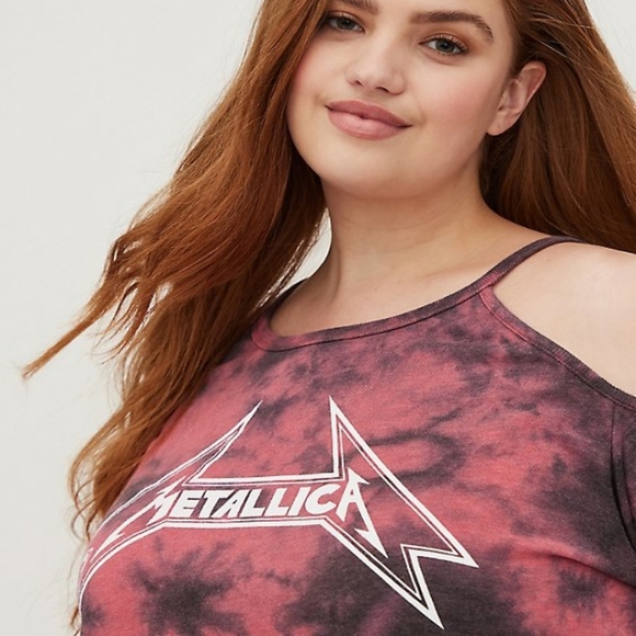 Torrid NWT size 4 Metallica exposed shoulder long sleeve shirt - NWT - Picture 1 of 5